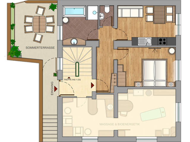 Grundriss Appartement für Zwei 40m²